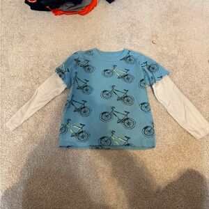 Tea Collection Blue Bicycle Long Sleeve Tee